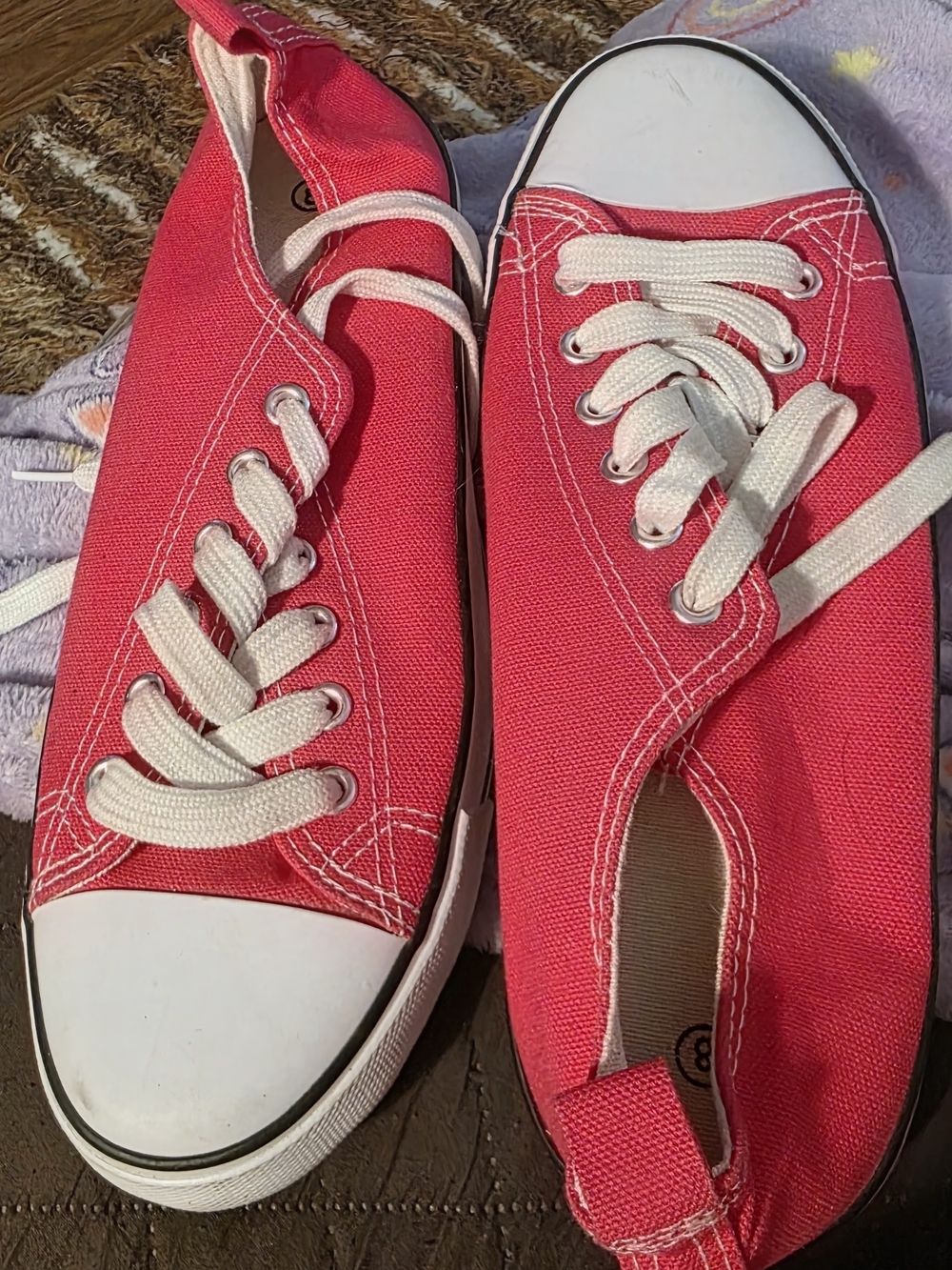 Emma Shoes Hot Pink Canvas Sneakers Converse Style Women's Size 8